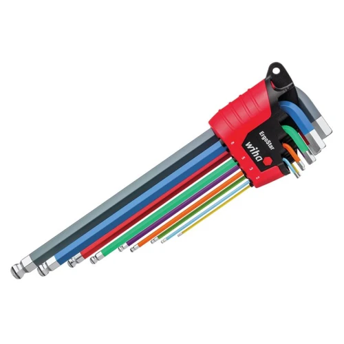 Wiha ErgoStar MagicRing&Acirc;&reg; Colour Hex Ball End L-key Set, 9 Piece