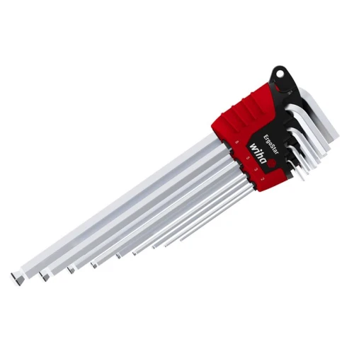 Wiha ErgoStar MagicRing&Acirc;&reg; Hex Ball End L-key Set, 9 Piece