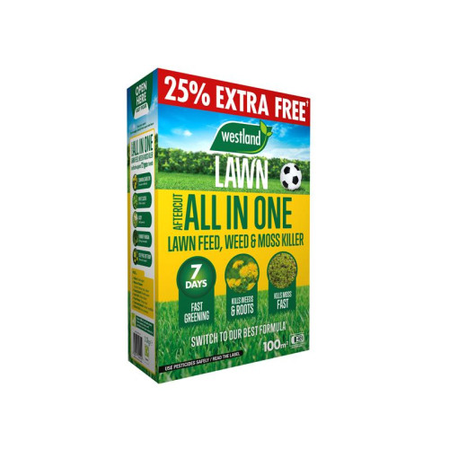 Westland Aftercut All In One Lawn Feed, Weed & Moss Killer 80mÂ² Box