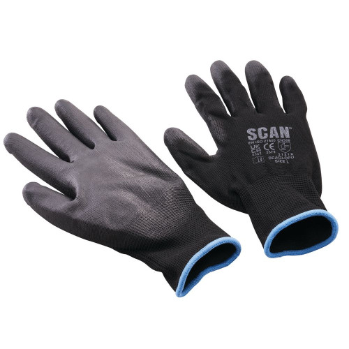 Scan PU Gloves Black Pack 5