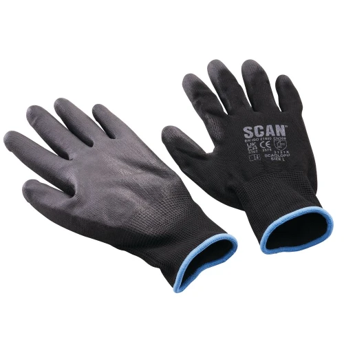 Scan PU Gloves Black Pack 5