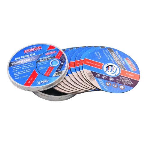 Faithfull 115mm Inox Cutting Disc Pack 10