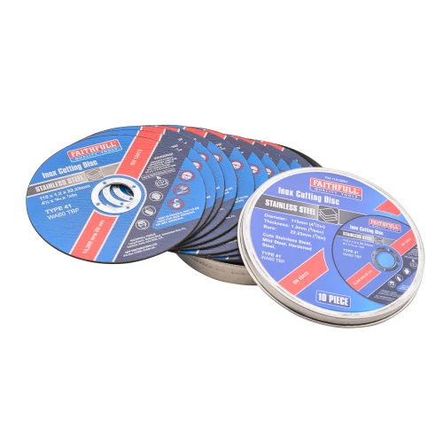 Faithfull 115mm (4.5") Inox Metal Cutting Discs Pack of 10
