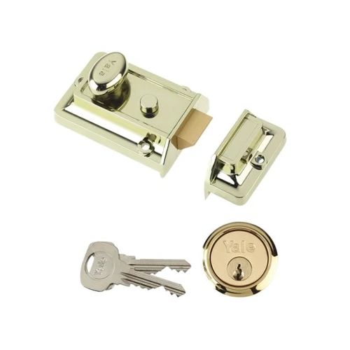 Yale P77 Traditional Nightlatch Brasslux 60mm Backset Visi