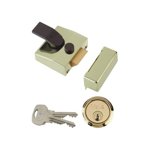 85 Deadlocking Nightlatch Brasslux Finish 40mm Backset Box