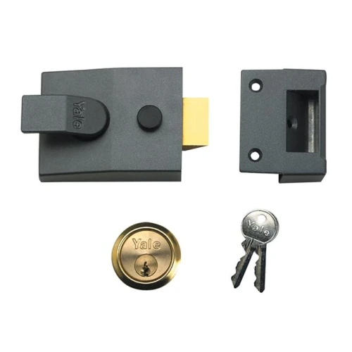 Yale 88 Standard Nightlatch DMG Satin Chrome Cylinder 60mm Backset Box