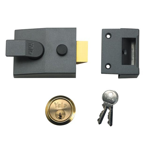 Yale 89 Deadlock Nightlatch DMG Satin Chrome Cylinder 60mm Backset Box