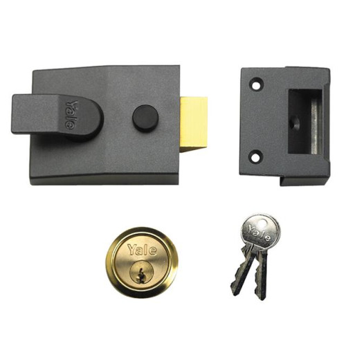 91 Basic Nightlatch DMG Brass Cylinder 60mm Backset Box