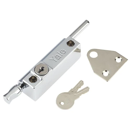 P124 Door Push Bolt Polished Chrome Finish Visi