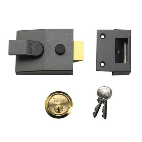 Yale P88 Standard Nightlatch DMG Brass Cylinder 60mm Backset Visi