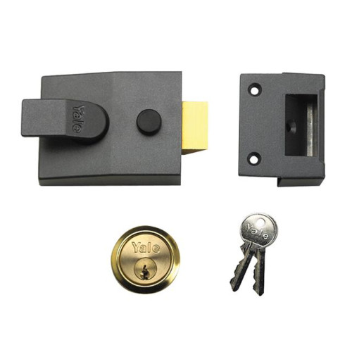 Yale P89 Deadlock Nightlatch DMG Satin Chrome Cylinder 60mm Backset Visi