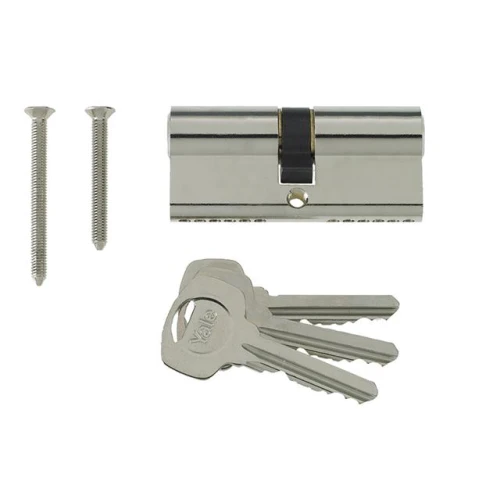 Yale Euro Double Cylinder Kitemark 45 x 45 (100mm) Nickel Plated Visi