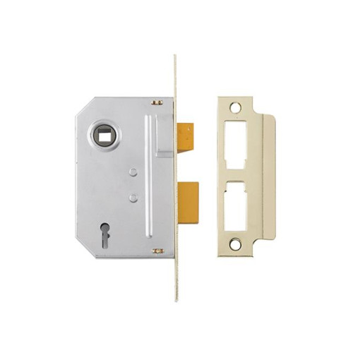 Yale PM320 3 Lever Mortice Sash Lock 67mm 2.5in Polished Brass