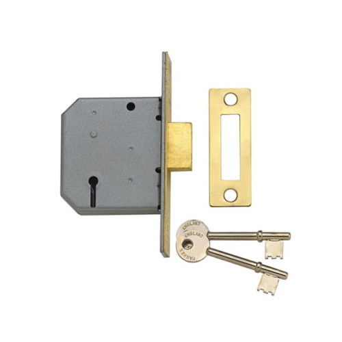 Yale PM322 3 Lever Mortice Dead Lock 67mm 2.5In Polished Brass