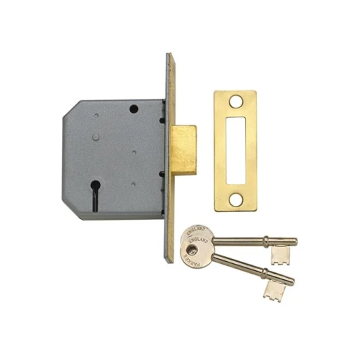 Yale PM322 3 Lever Mortice Dead Lock 80mm 3in Polished Brass