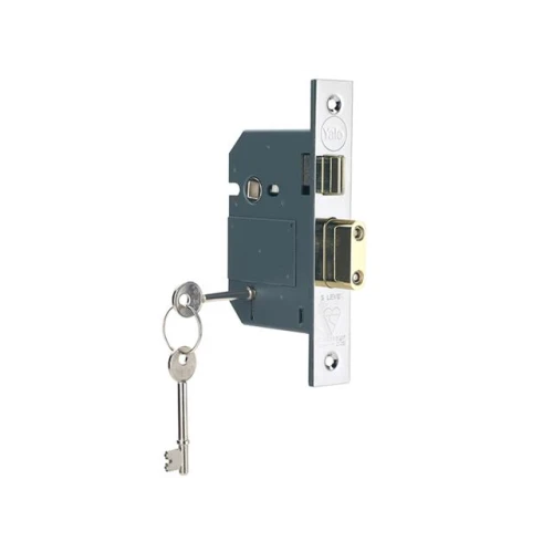PM560 Hi-Security BS 5 Lever Mortice Sash Lock 67mm 2.5in Polish Chrome