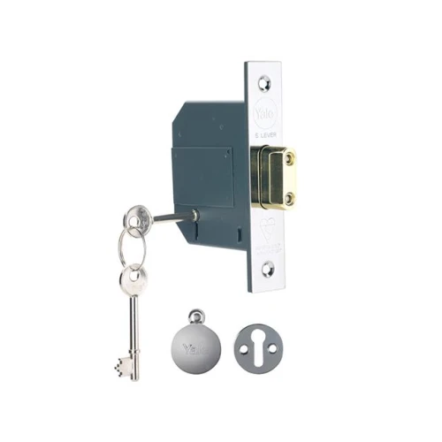 Yale PM562 Hi-Security BS 5 Lever Mortice Dead Lock 80mm 3in Polish Chrome