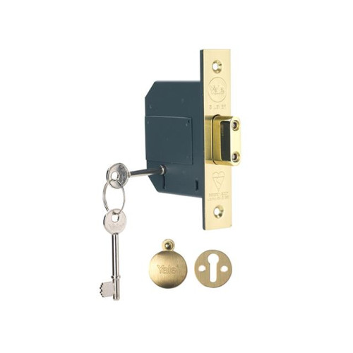 Yale PM562 Hi-Security BS 5 Lever Mortice Dead Lock 67mm 2.5in Polish Brass
