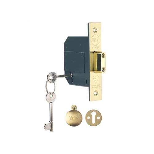 Yale PM562 Hi-Security BS 5 Lever Mortice Dead Lock 80mm 3in Polish Brass