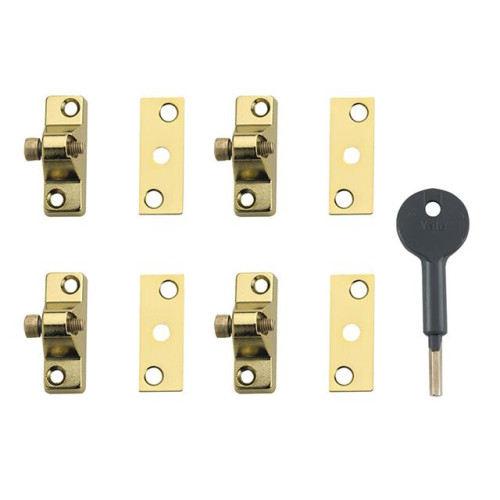 8K118 Economy Window Lock Electro Brass Finish Pack Of 4 Visi
