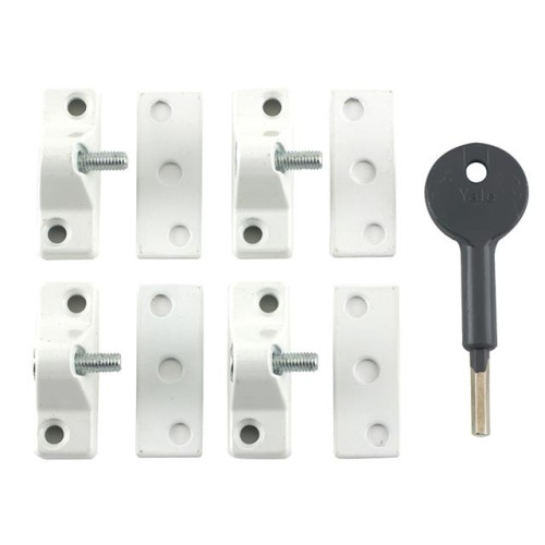 Yale 8K118 Economy Window Lock White Finish Pack of 4 Visi