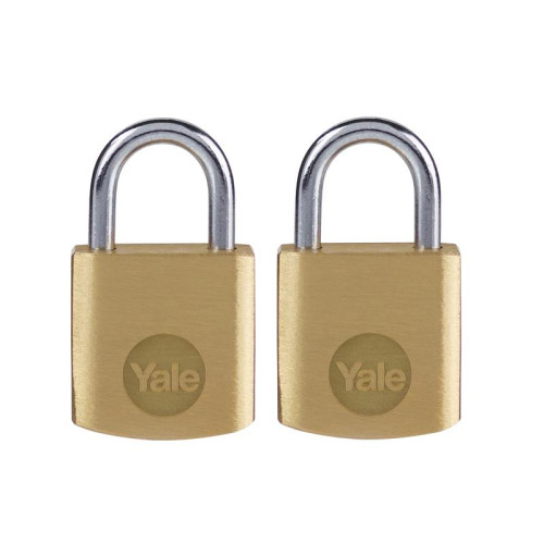 Yale Brass Padlock 20mm (2 Pack)