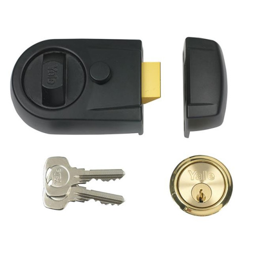 Yale Y3 Nightlatch Modern Black Finish 60mm Backset Visi