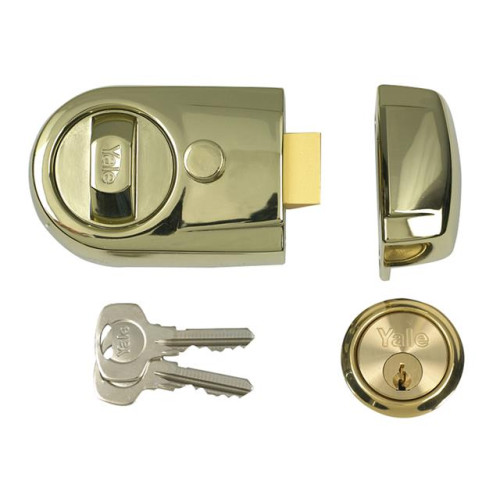 Yale Y3 Nightlatch Modern Brasslux Finish 60mm Backset Visi