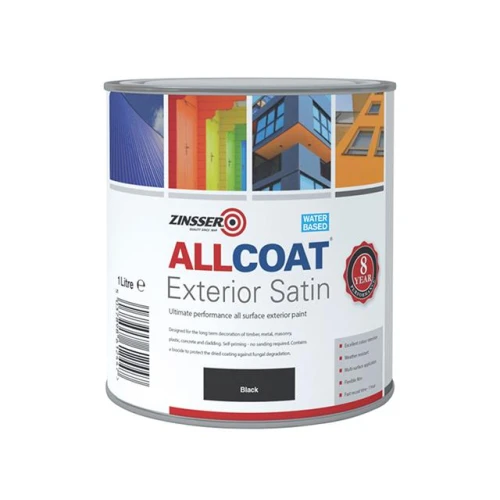 Zinsser Allcoat&Acirc;&reg; Exterior Satin Black Primer / Finish 1 Litre