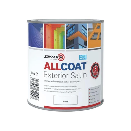 Zinsser Allcoat&Acirc;&reg; Exterior Satin White Primer / Finish 1 Litre