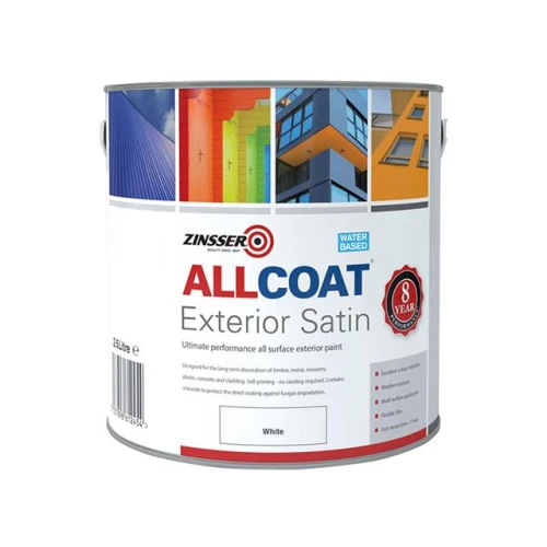 Zinsser Allcoat&Acirc;&reg; Exterior Satin White Primer / Finish 2.5 Litre