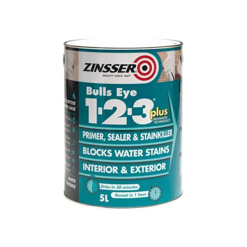 Zinsser Bulls Eye 1-2-3 Plus Primer, Sealer & Stain Killer White 1 Litre