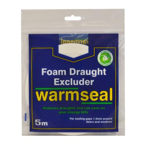 Warmseal PVC Foam Draught Excluder White 5 Metre