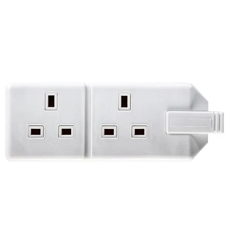White Trailing Socket 2 Gang