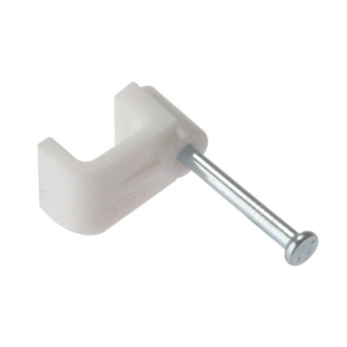 Cable Clip Flat White 1.00mm