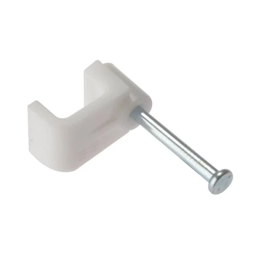 Cable Clip Flat White 1.00mm