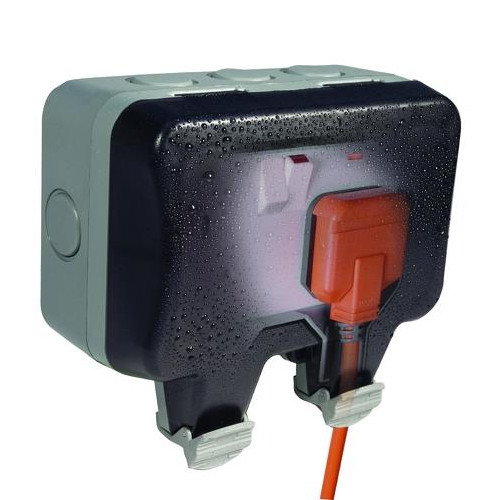 Nexus Storm Weatherproof 2 Gang 13 Amp IP rated Double Pole Switched Socket Outlets