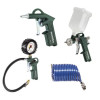 LPZ 4 Set: Compressed Air Tool Set: Blow gun, tyre inflator, paint spray gun, PA sprial hose