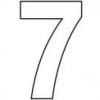 75mm White Helvetica Bold Condensed Style Vinyl Number 7 