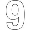 75mm White Helvetica Bold Condensed Style Vinyl Number 9