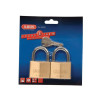 Abus 65/50 50mm Brass Padlock Twin Pack Carded Keyed Alike