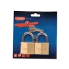 Abus 65/50 50mm Brass Padlock Twin Pack Carded Keyed Alike