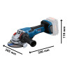 Bosch GWS 18V-15 P Professional BITURBO Angle Grinder 125mm 18V Bare Unit