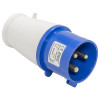 32A, 230V, 2P+E, Blue, Plug