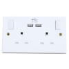 Dencon Switched Socket 2-Gang + 2 USB Ports 13A