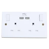Dencon Switched Socket 2-Gang + 2 USB Ports 13A