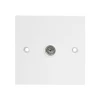 Dencon Single Flush Coax TV Socket White