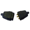 Dencon 3 Pin Rubber Connector Plug 10A Black