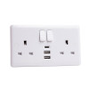 Deta Switched Socket 2-Gang + 3 USB Ports 13A