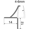 Shower Seal 49100 4-6mm 12mm gap 1 Metre